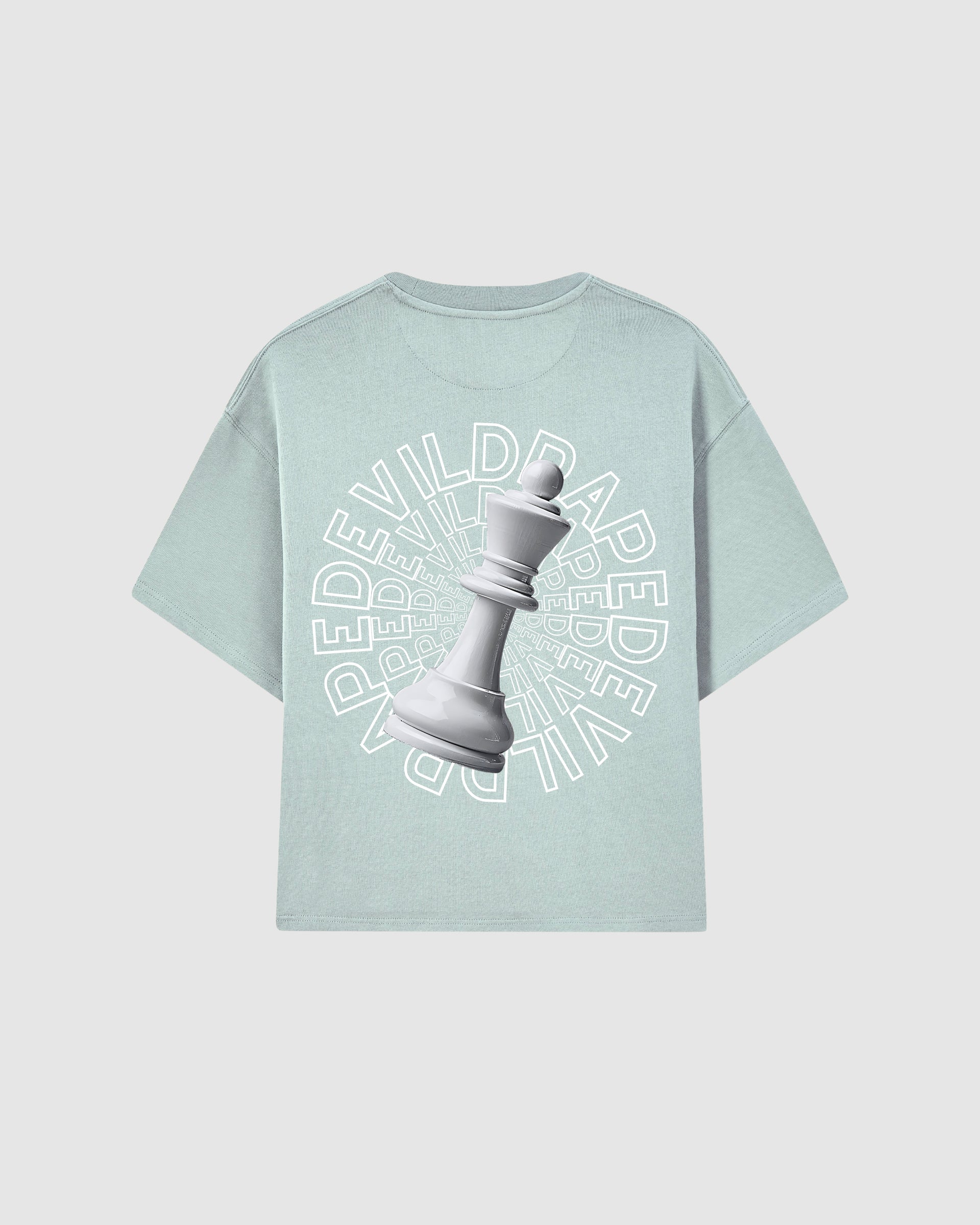 DEVILDRAPE UNISEX BOXY LIGHT GREEN T-SHIRT CHESS