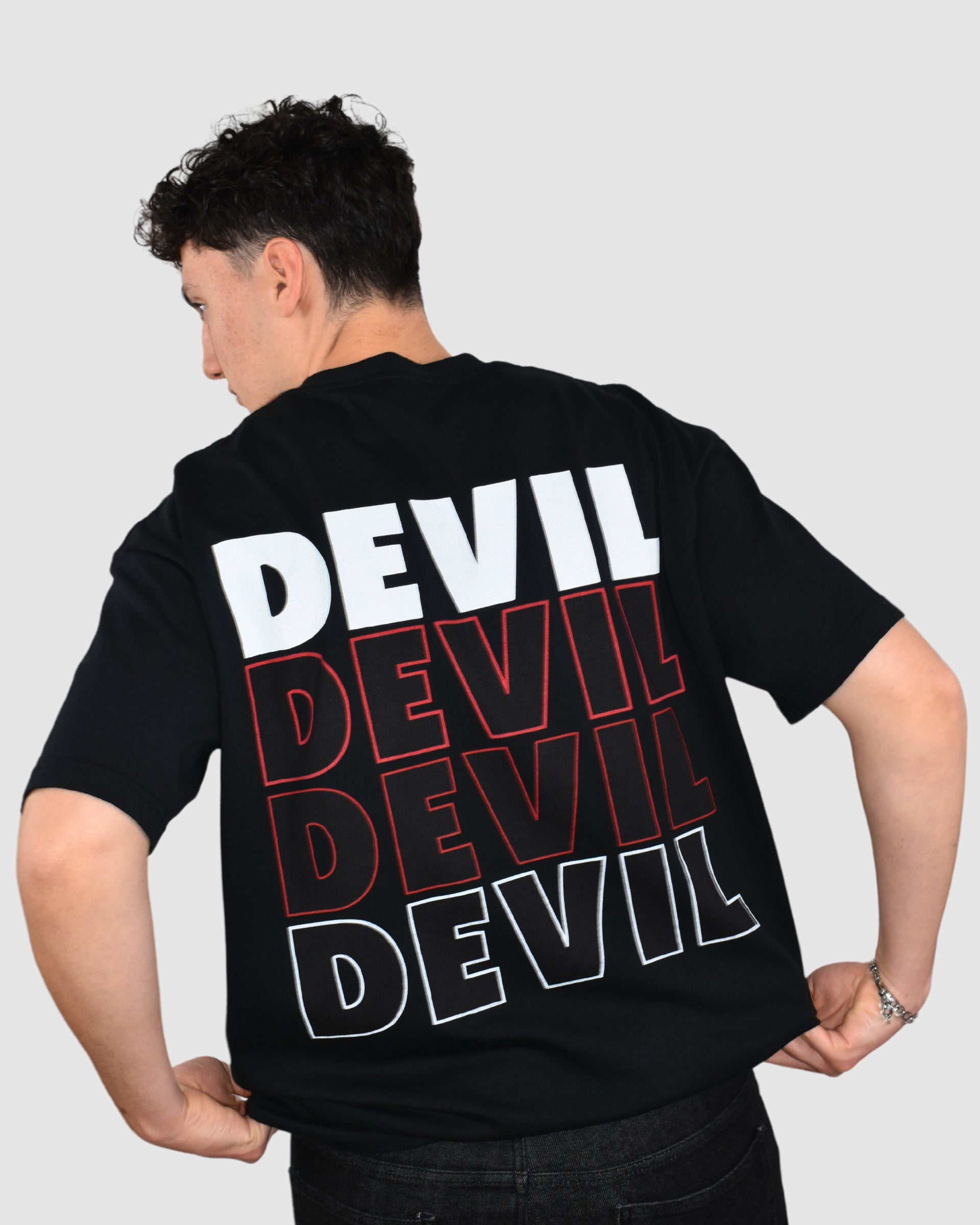 DEVILDRAPE UNISEX OVERSIZE BLACK T-SHIRT ONE